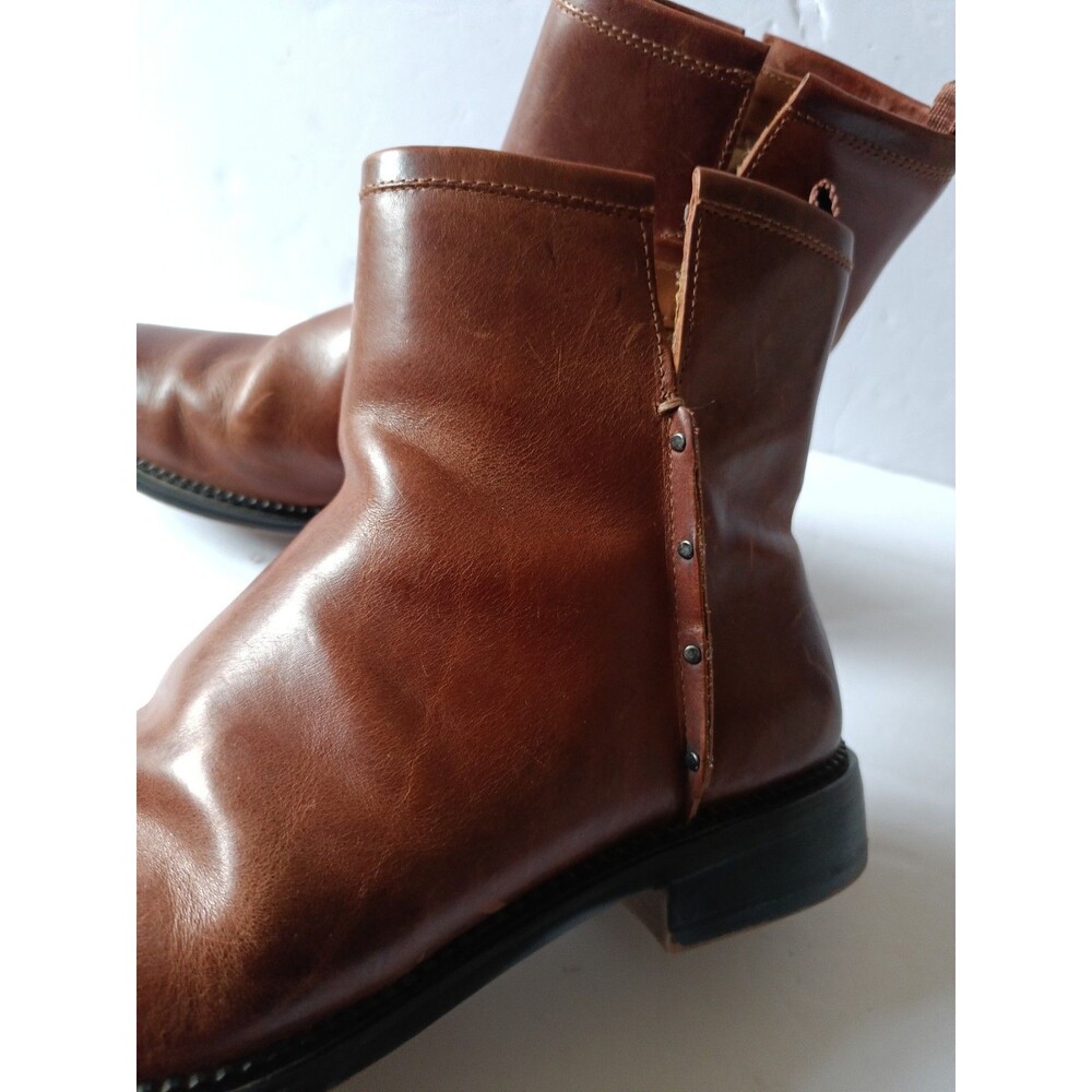 Franco Sarto Hixton Leather Booties Women's Size 9 Studded Zip Up - Picture 3 of 7